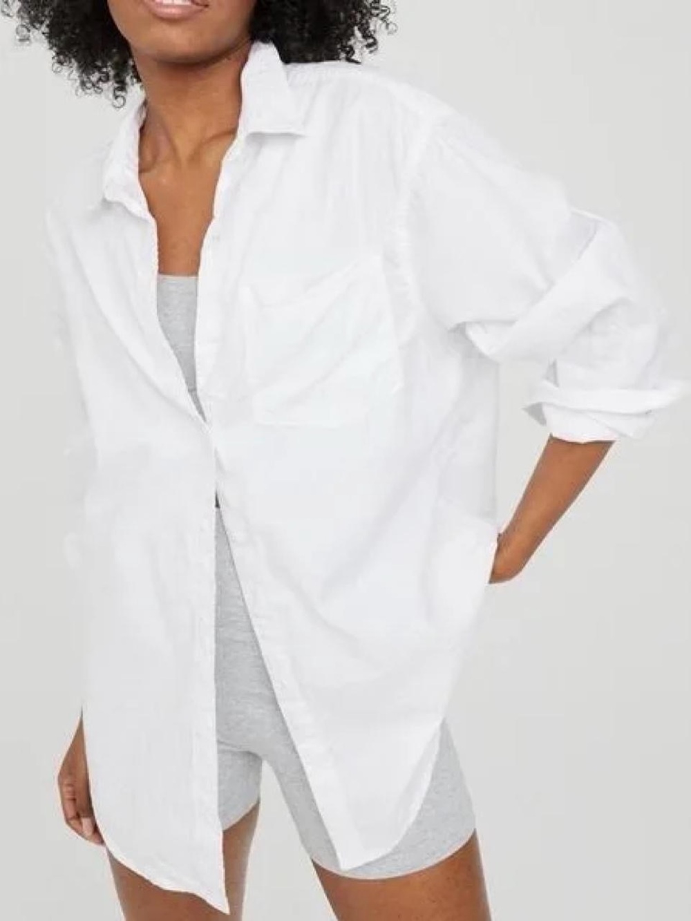 Offline by Aerie White Oversized Button-Up Shirt Jacket